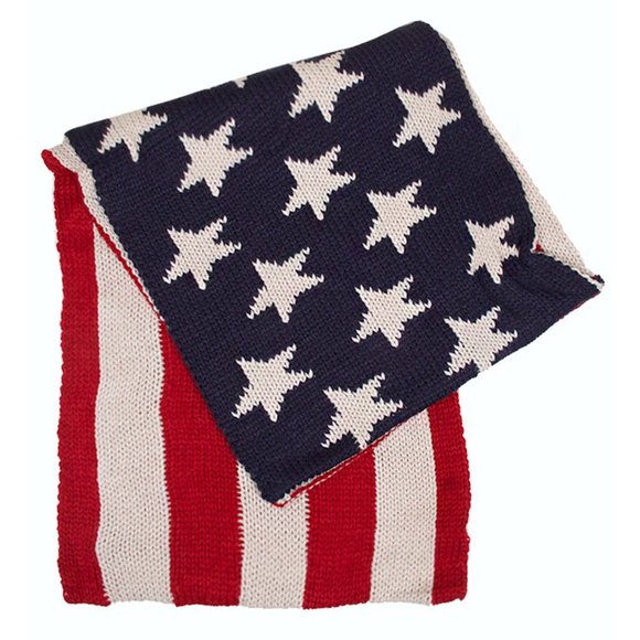 Code22 Warm Knit American Flag Infinity Scarf - Picture 5 of 5